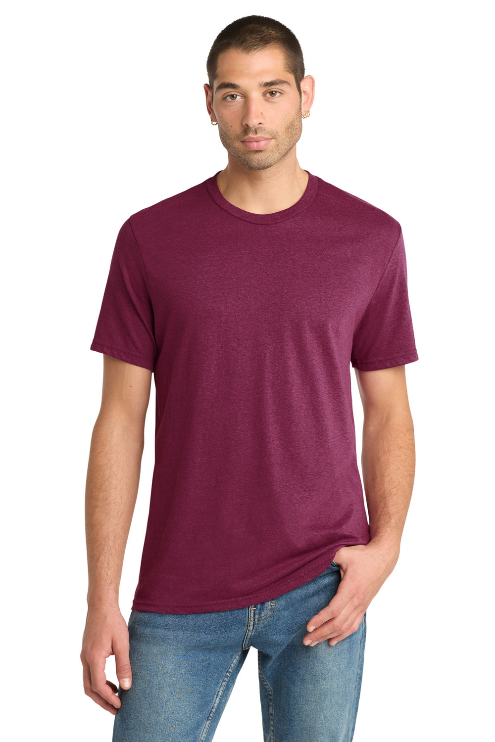 District® Perfect Blend® CVC Tee - Raspberry Fleck - XS