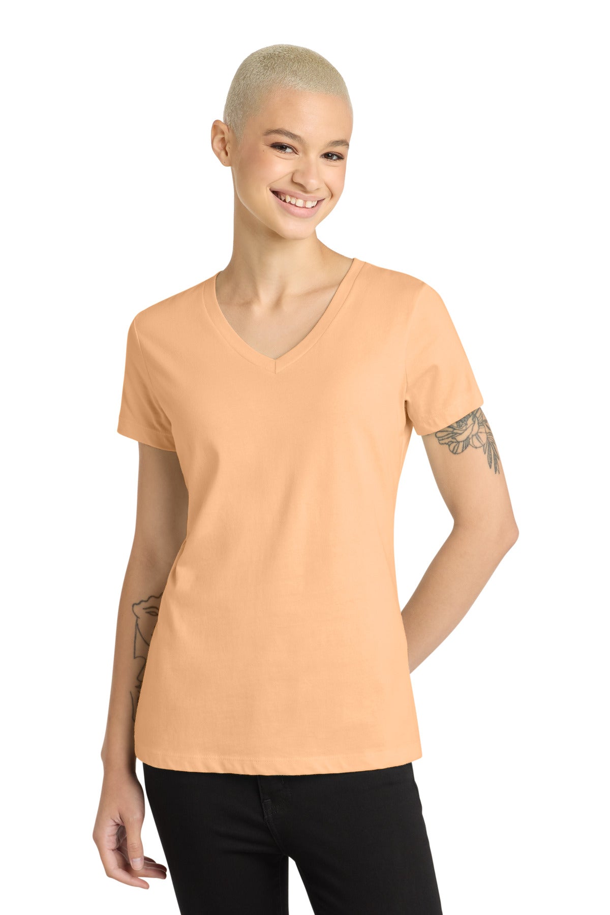 District ® Women’s Perfect Weight ® V-Neck Tee - Apricot - 3XL