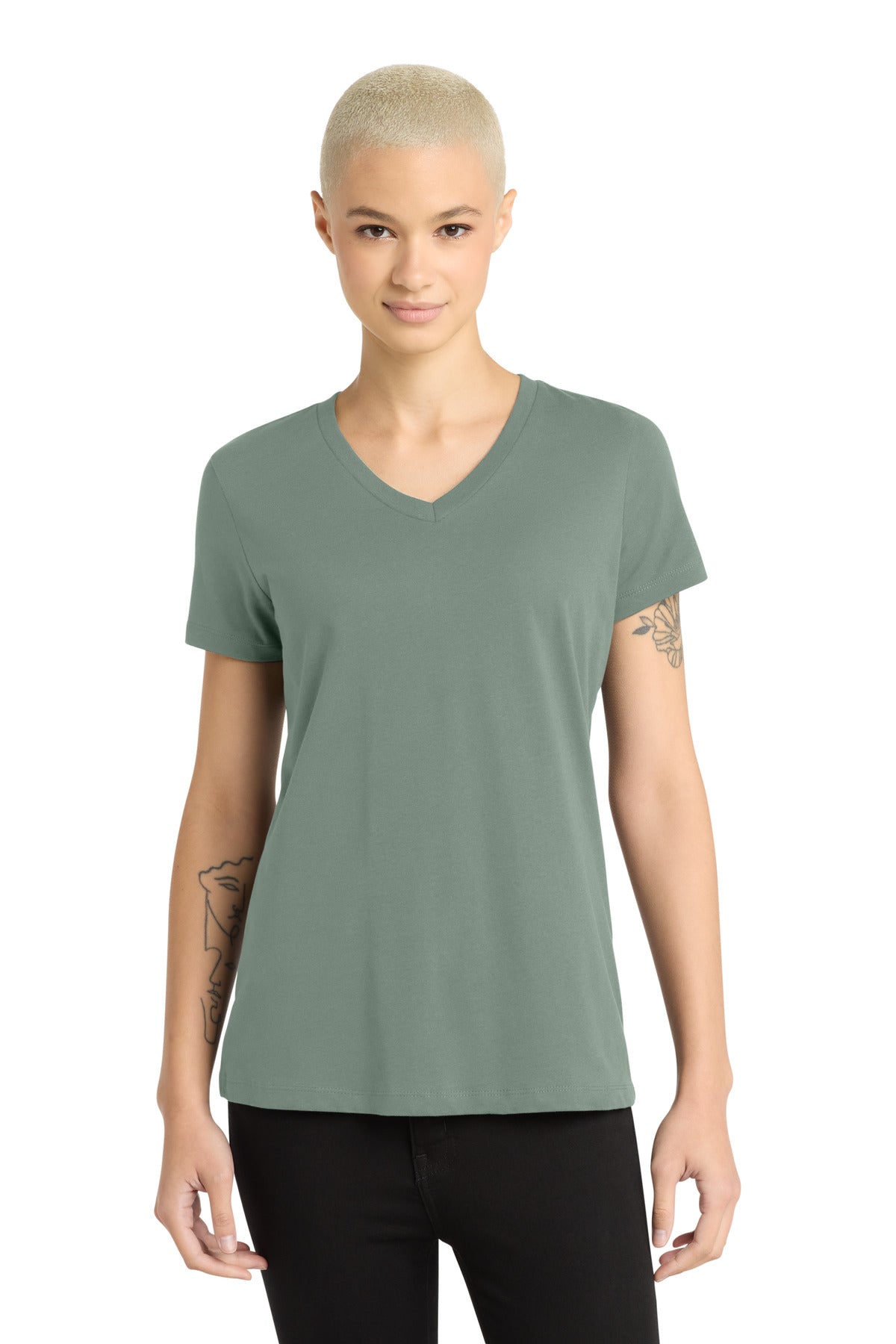 District ® Women’s Perfect Weight ® V-Neck Tee - Laurel Green - 3XL