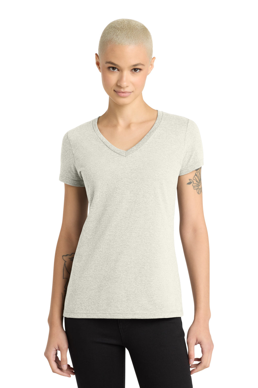 District ® Women’s Perfect Weight ® V-Neck Tee - Oatmeal Heather - 3XL