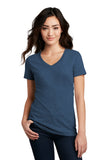 District® Women’s Perfect Blend® CVC V-Neck Tee - Deep Royal Fleck - XS