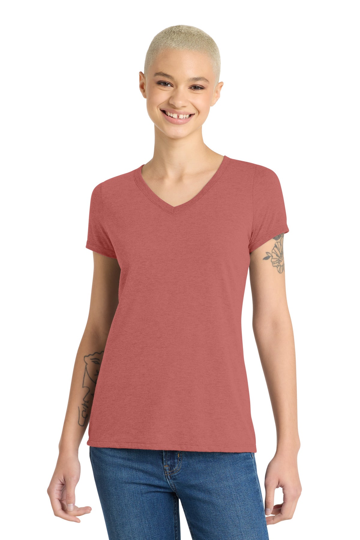 District® Women’s Perfect Tri® V-Neck Tee - Blush Frost - XS