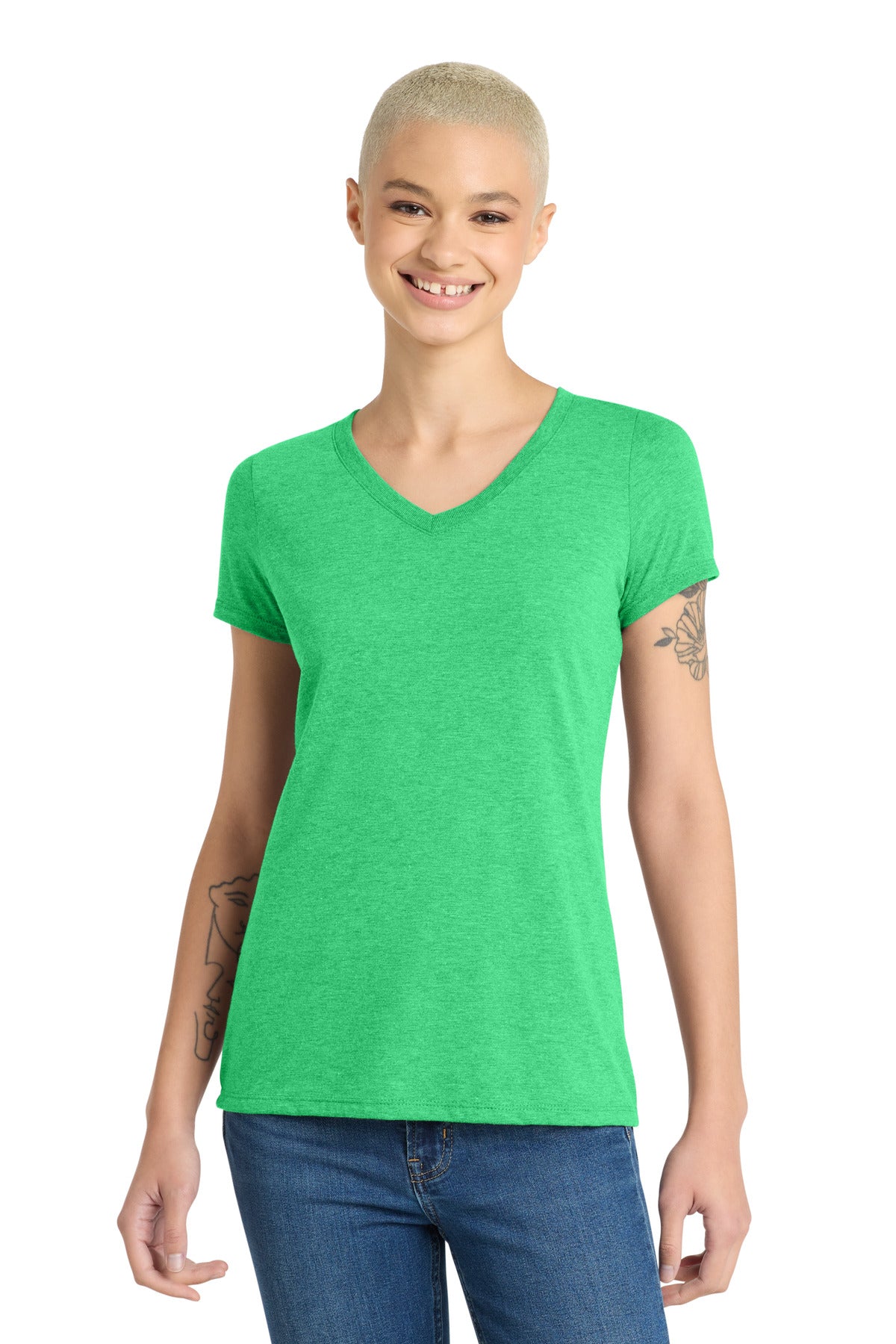 District® Women’s Perfect Tri® V-Neck Tee - Green Frost - XS