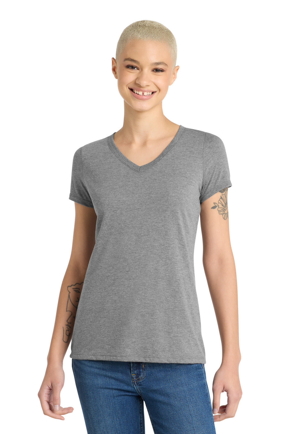 District® Women’s Perfect Tri® V-Neck Tee - Grey Frost - XS