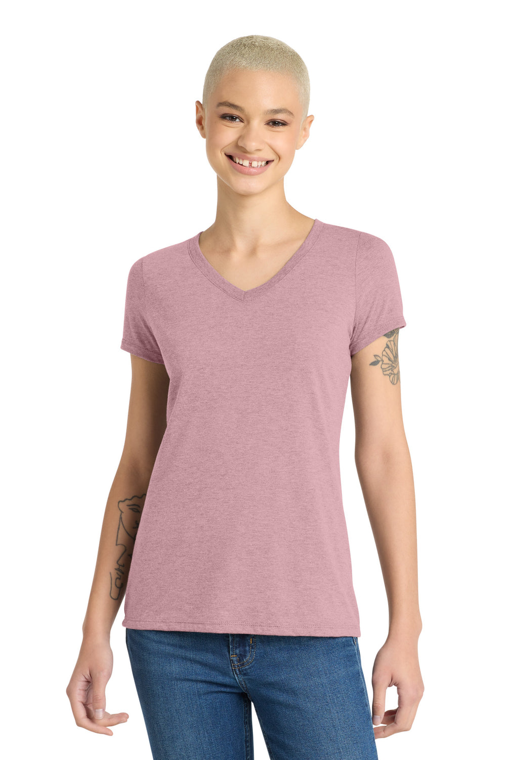 District® Women’s Perfect Tri® V-Neck Tee - Heathered Lavender - XS