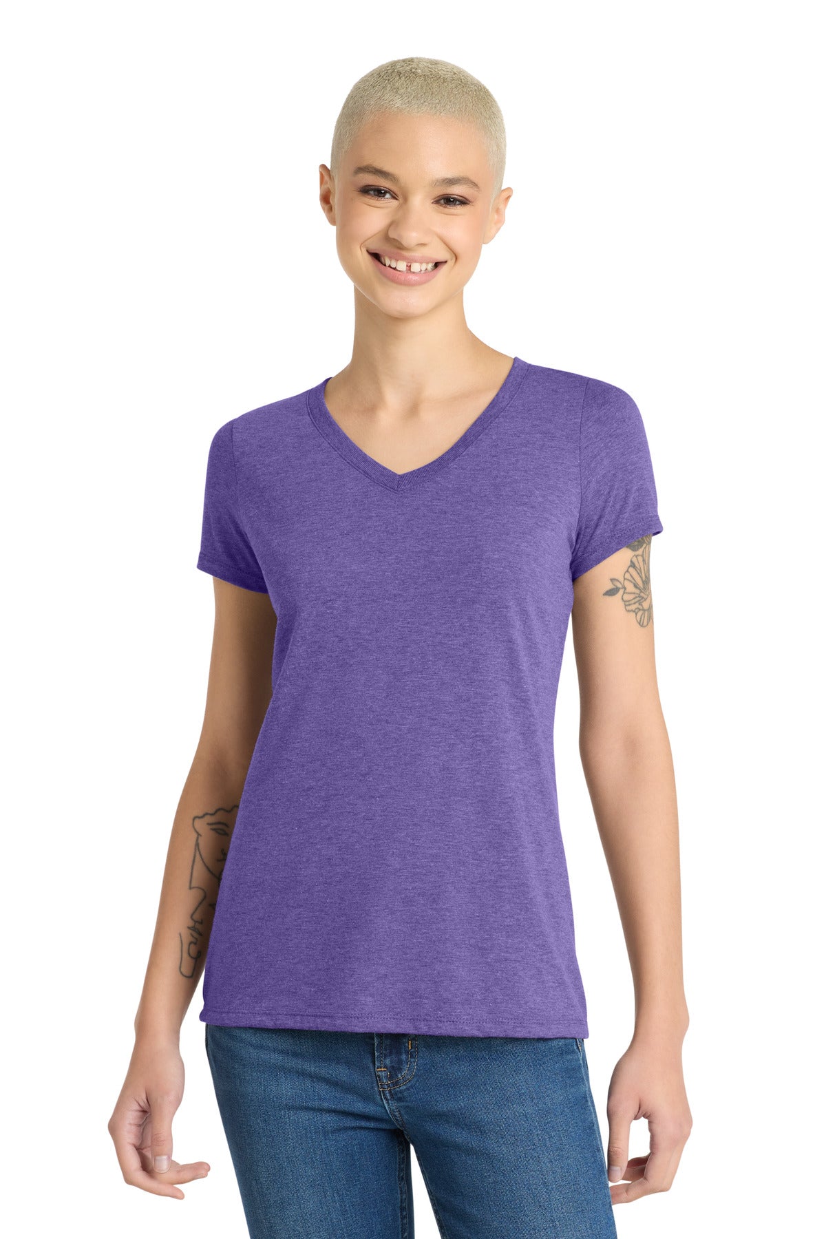 District® Women’s Perfect Tri® V-Neck Tee - Purple Frost - XS