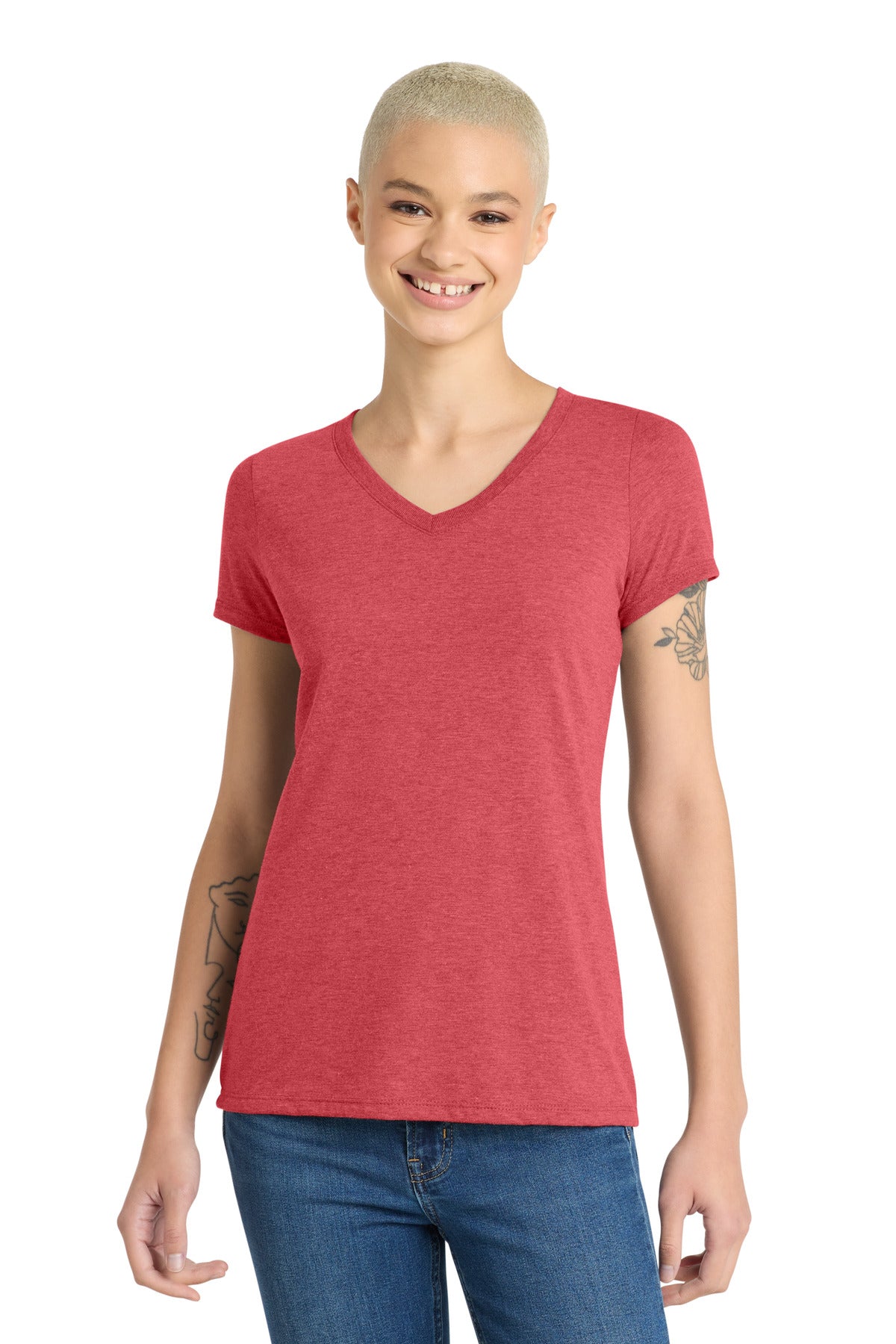District® Women’s Perfect Tri® V-Neck Tee - Red Frost - XS