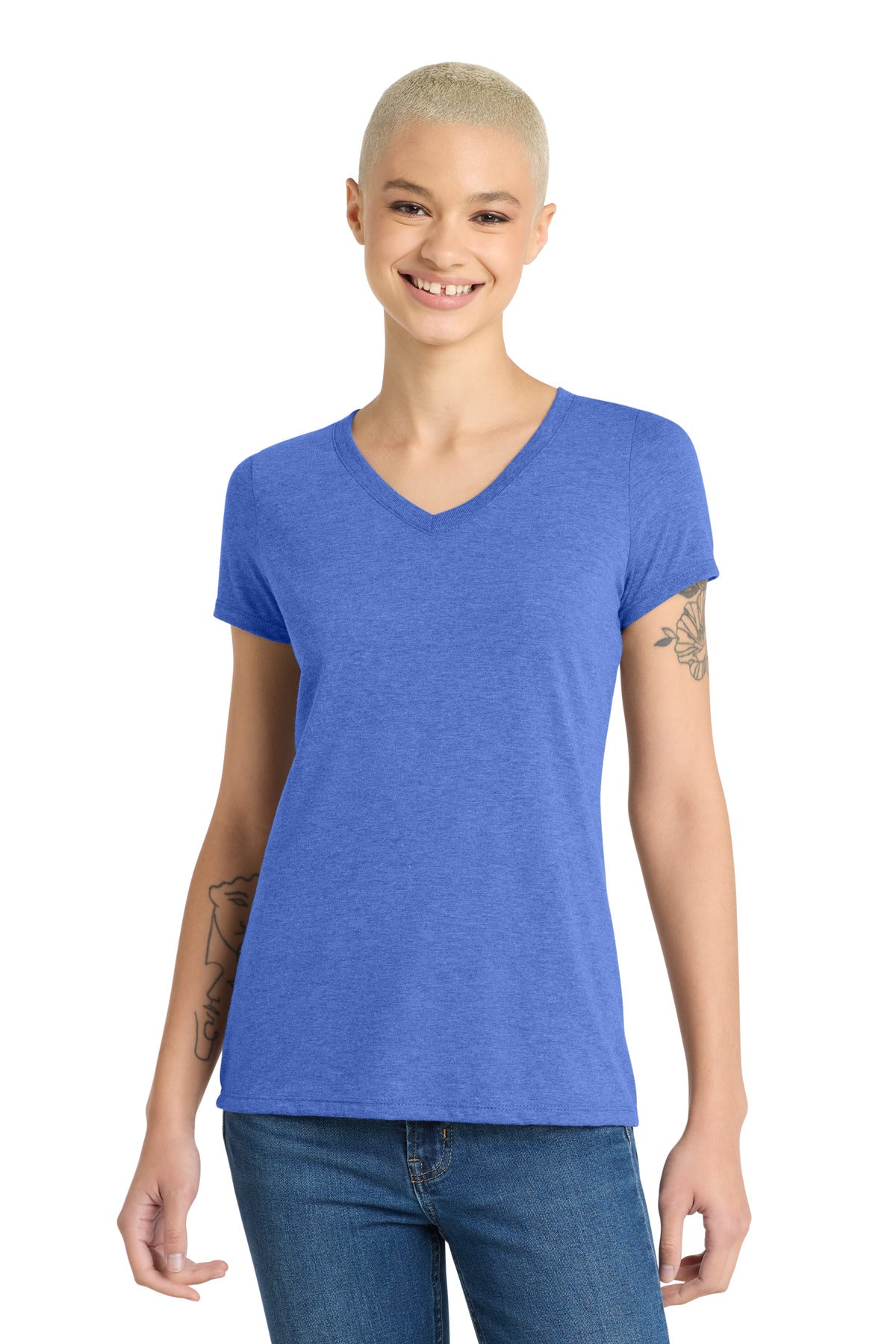 District® Women’s Perfect Tri® V-Neck Tee - Royal Frost - XS