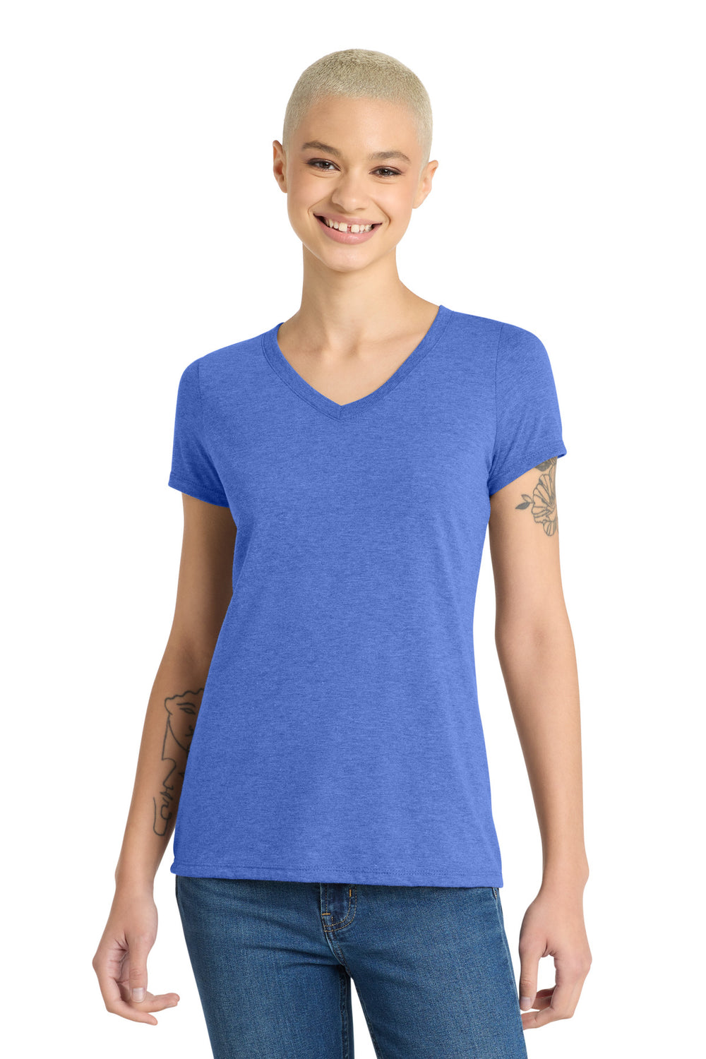 District® Women’s Perfect Tri® V-Neck Tee - Royal Frost - XS