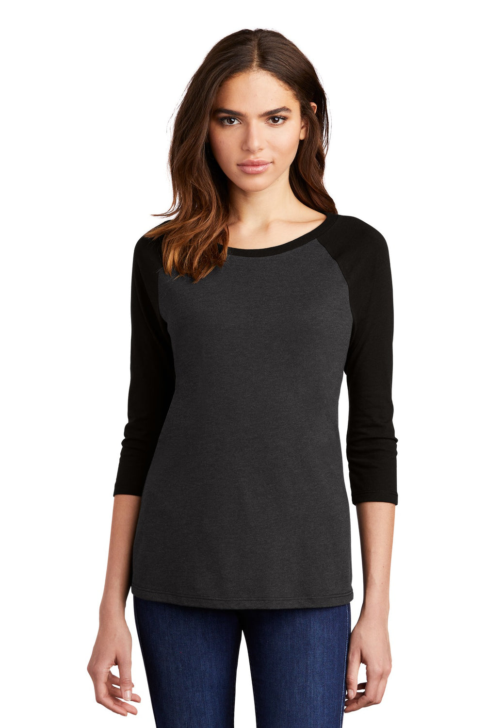 District ® Women’s Perfect Tri ® 3/4-Sleeve Raglan - Black/ Black Frost - XS