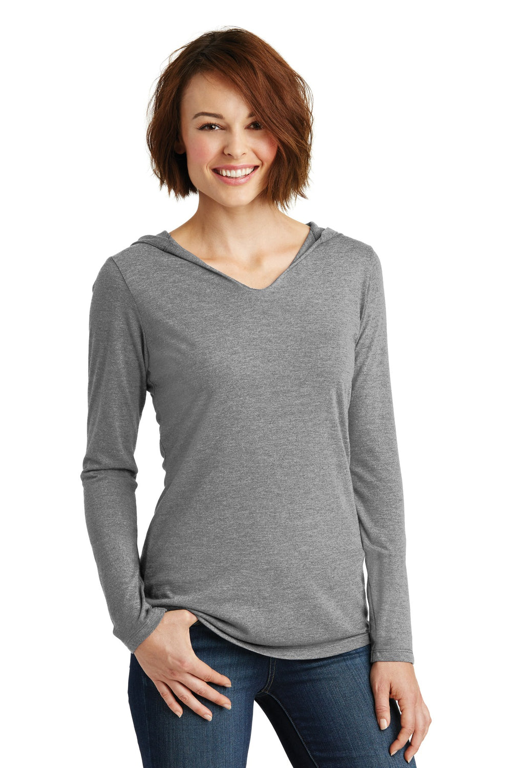 District ® Women’s Perfect Tri ® Long Sleeve Hoodie - Grey Frost - XS