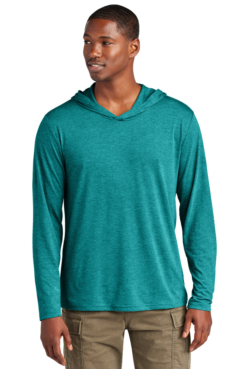District® Perfect Tri® Long Sleeve Hoodie - Heathered Teal - 2XL