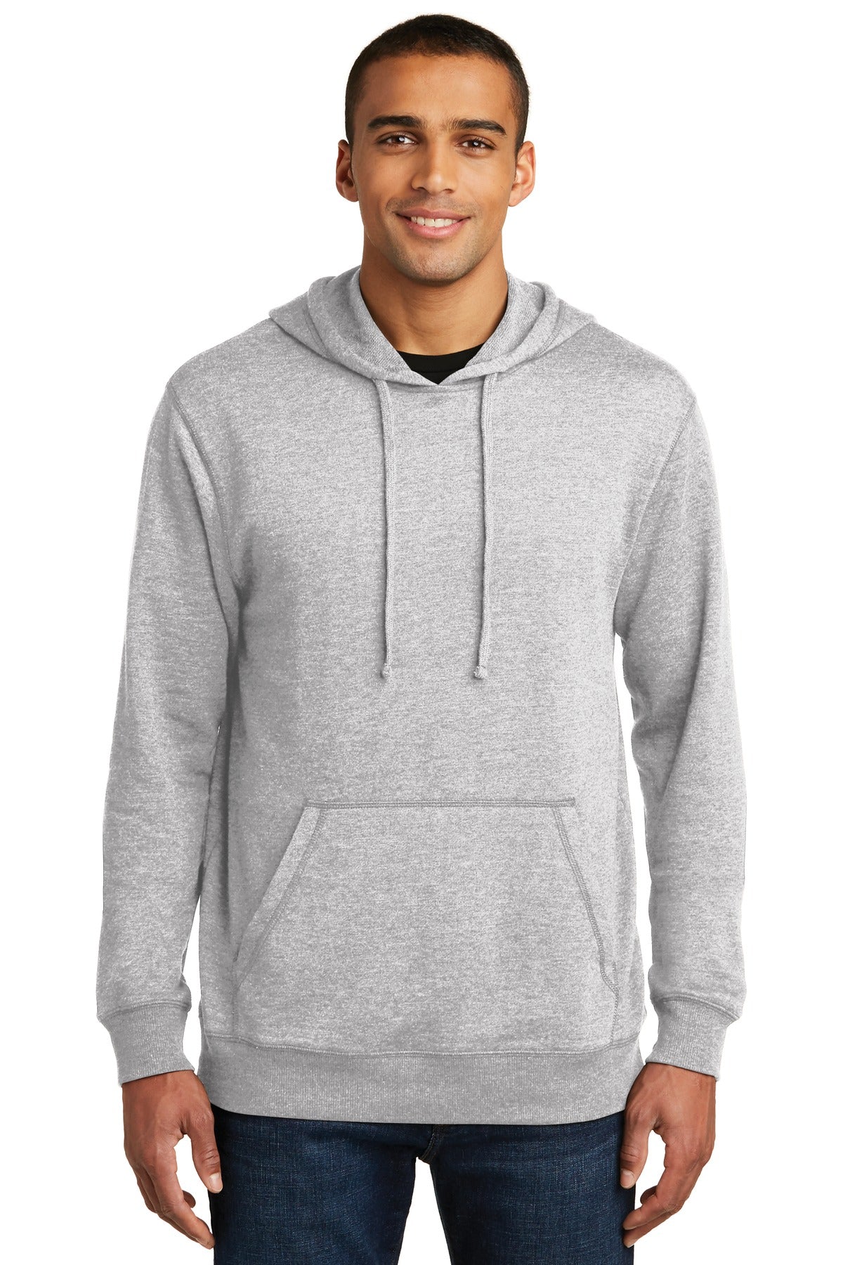 District® Lightweight Fleece Hoodie - Heathered Grey - XS