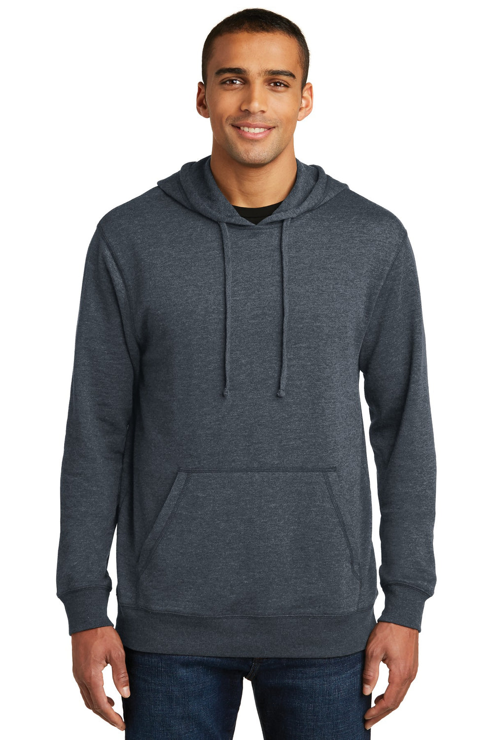 District® Lightweight Fleece Hoodie - Heathered Navy - XS