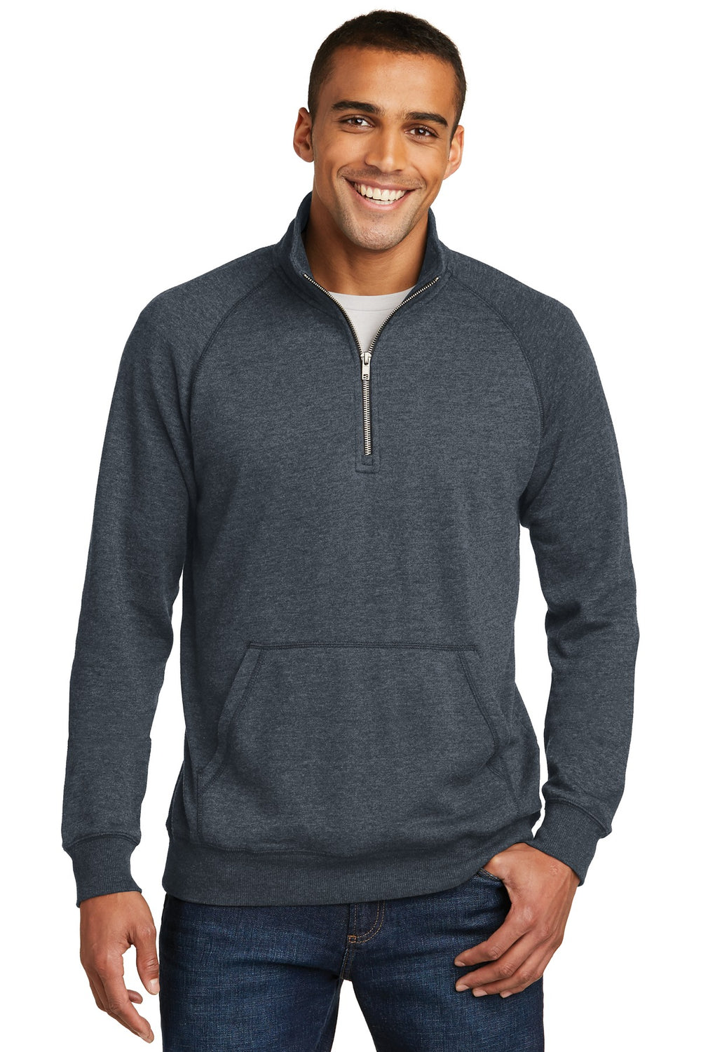 District® Lightweight Fleece 1/4-Zip - Heathered Navy - XS