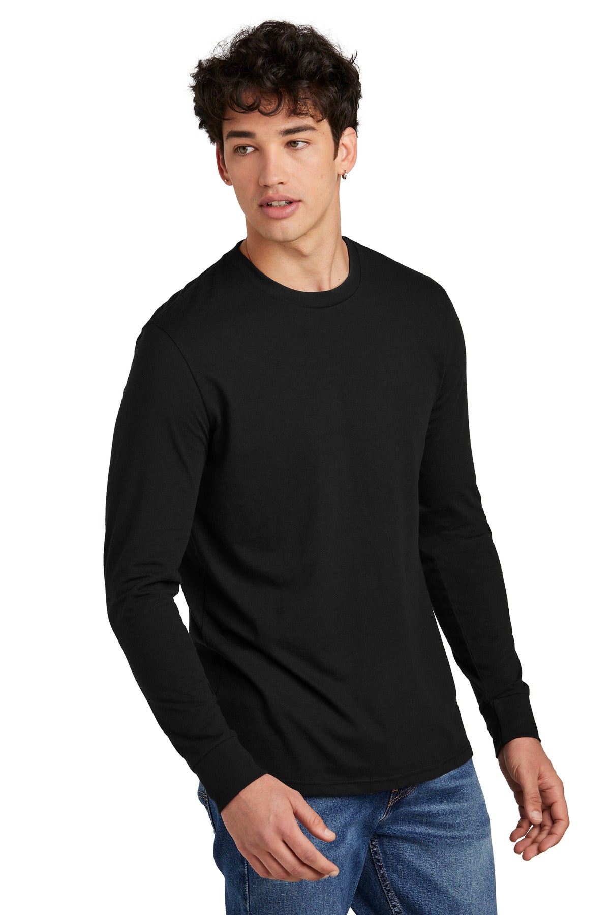 District® Perfect Blend® CVC Long Sleeve Tee - Black - XS