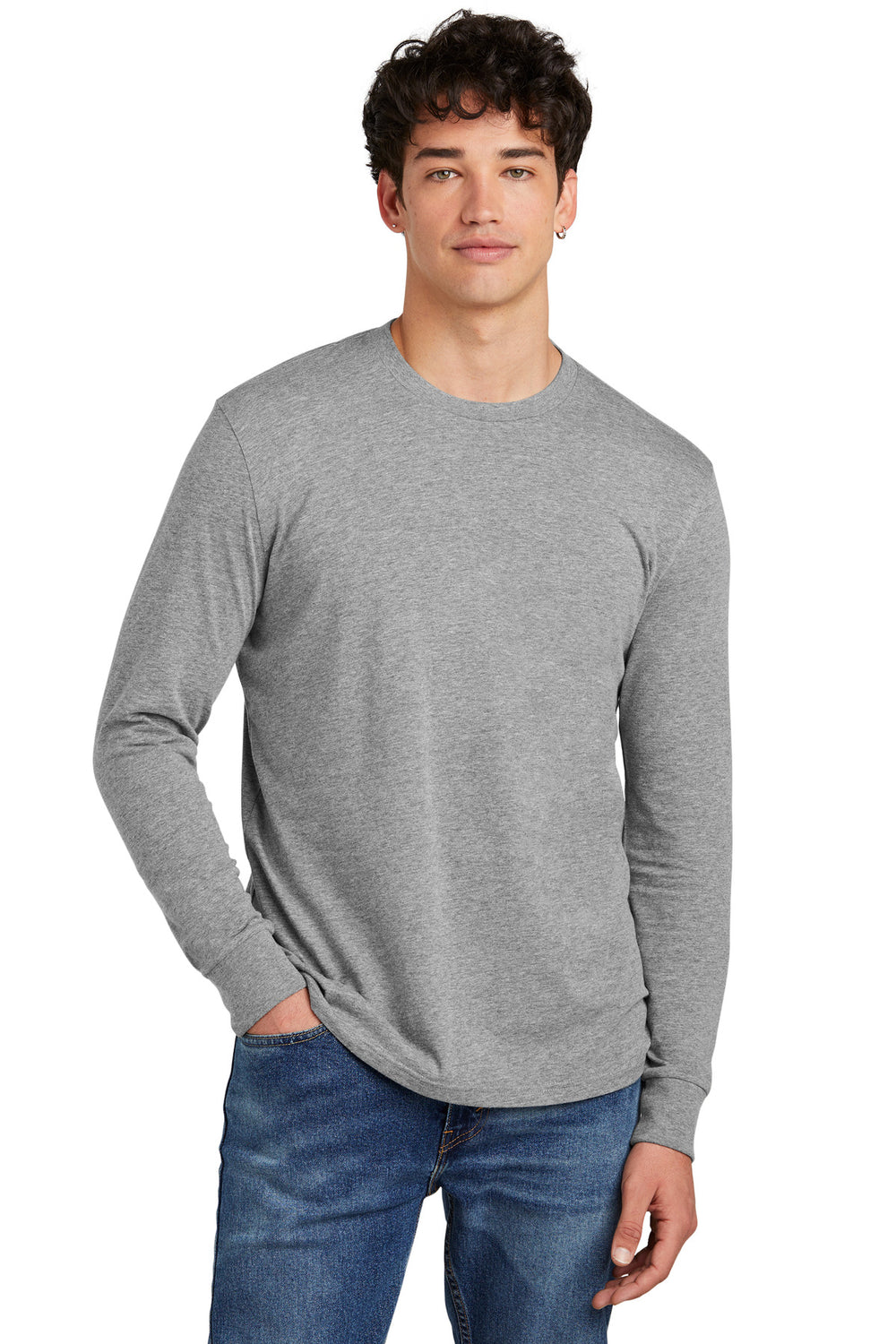 District® Perfect Blend® CVC Long Sleeve Tee - Grey Frost - XS