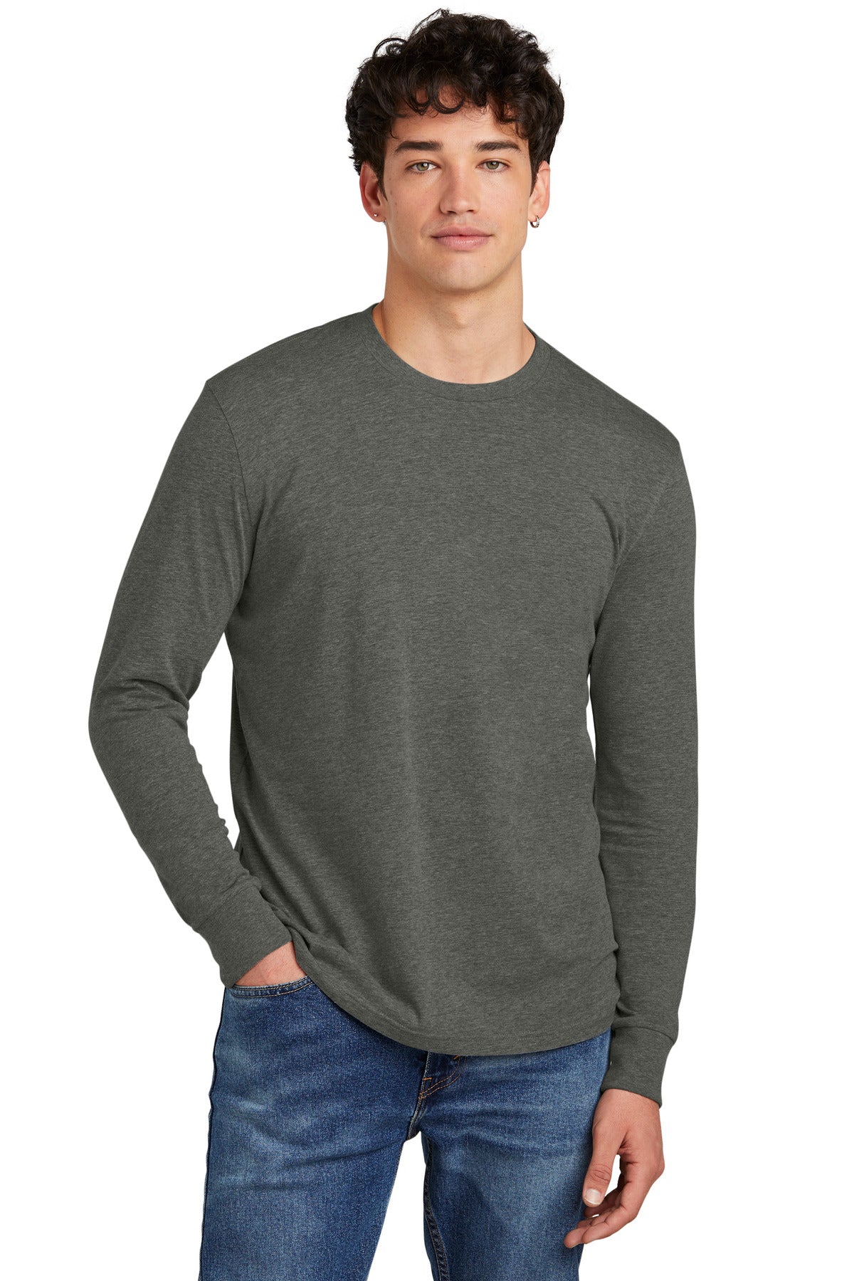 District® Perfect Blend® CVC Long Sleeve Tee - Heathered Charcoal - XS
