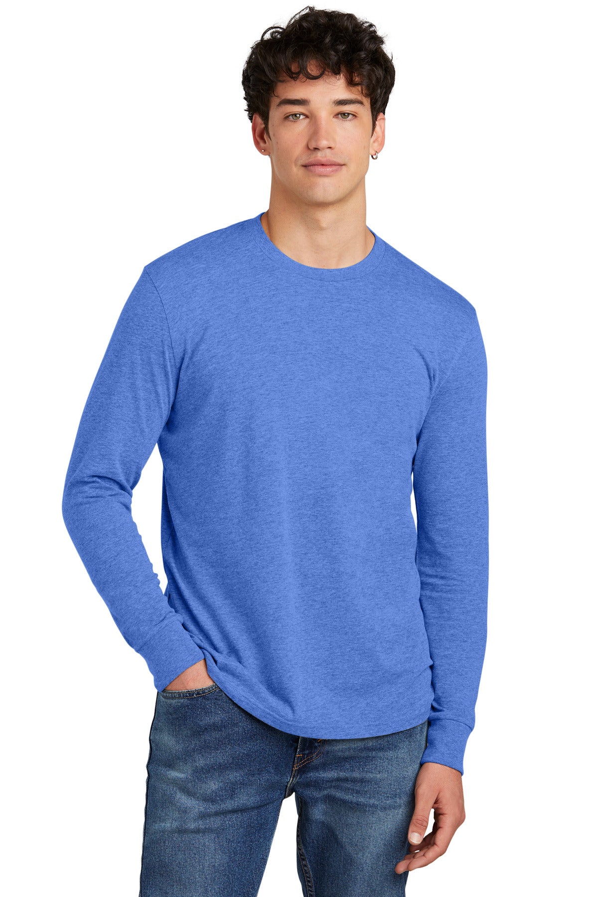 District® Perfect Blend® CVC Long Sleeve Tee - Heathered Royal - XS