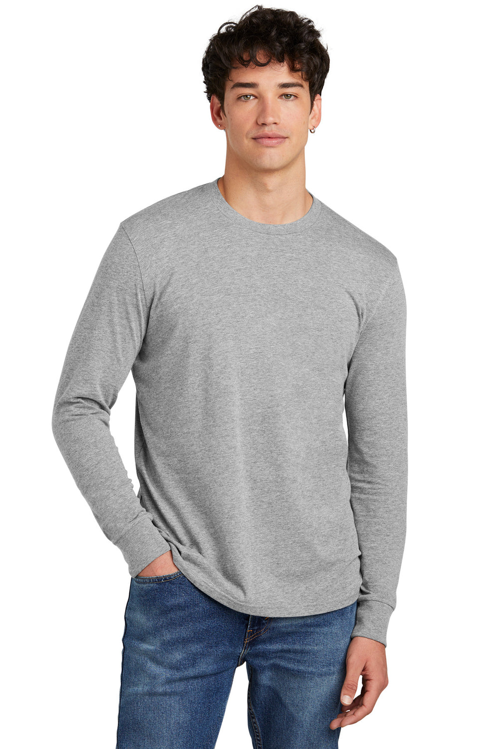 District® Perfect Blend® CVC Long Sleeve Tee - Light Heather Grey - XS