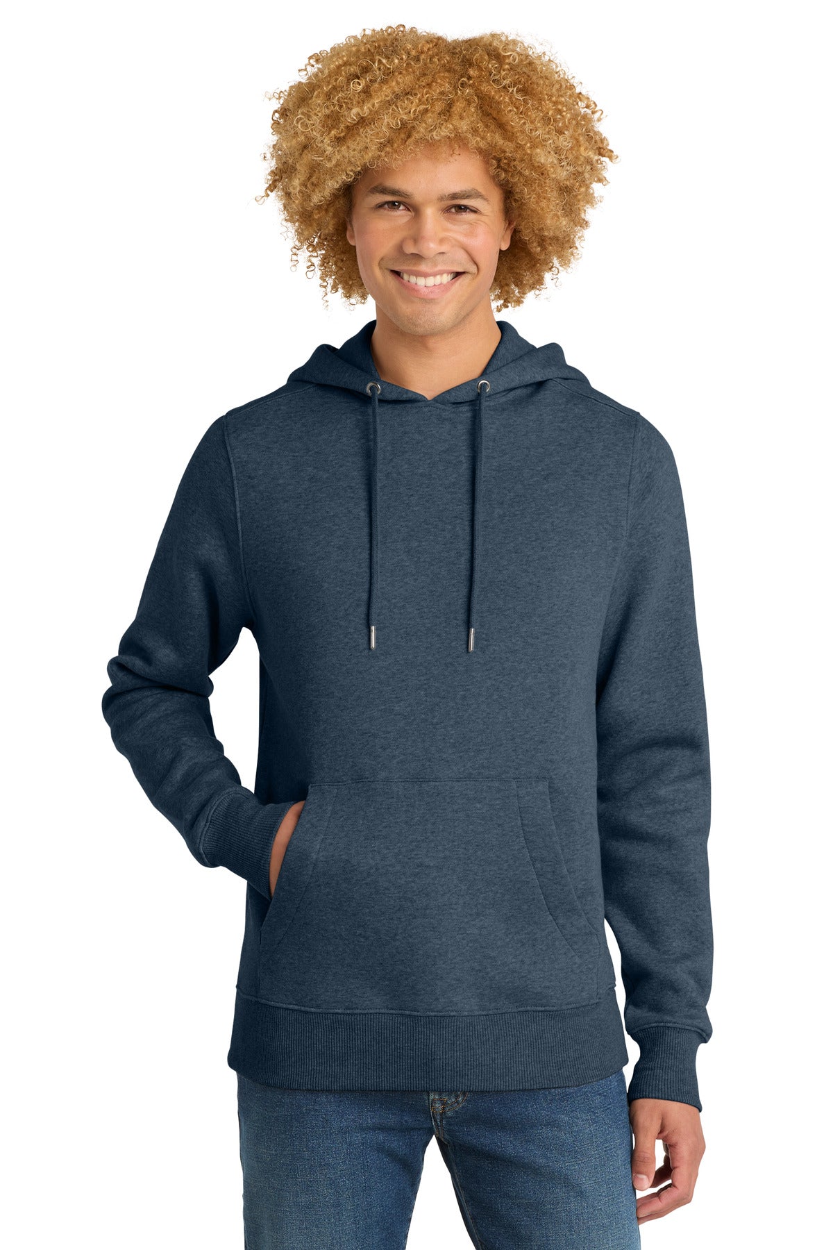 District® Perfect Weight® Fleece Hoodie - Heathered Navy - 2XL