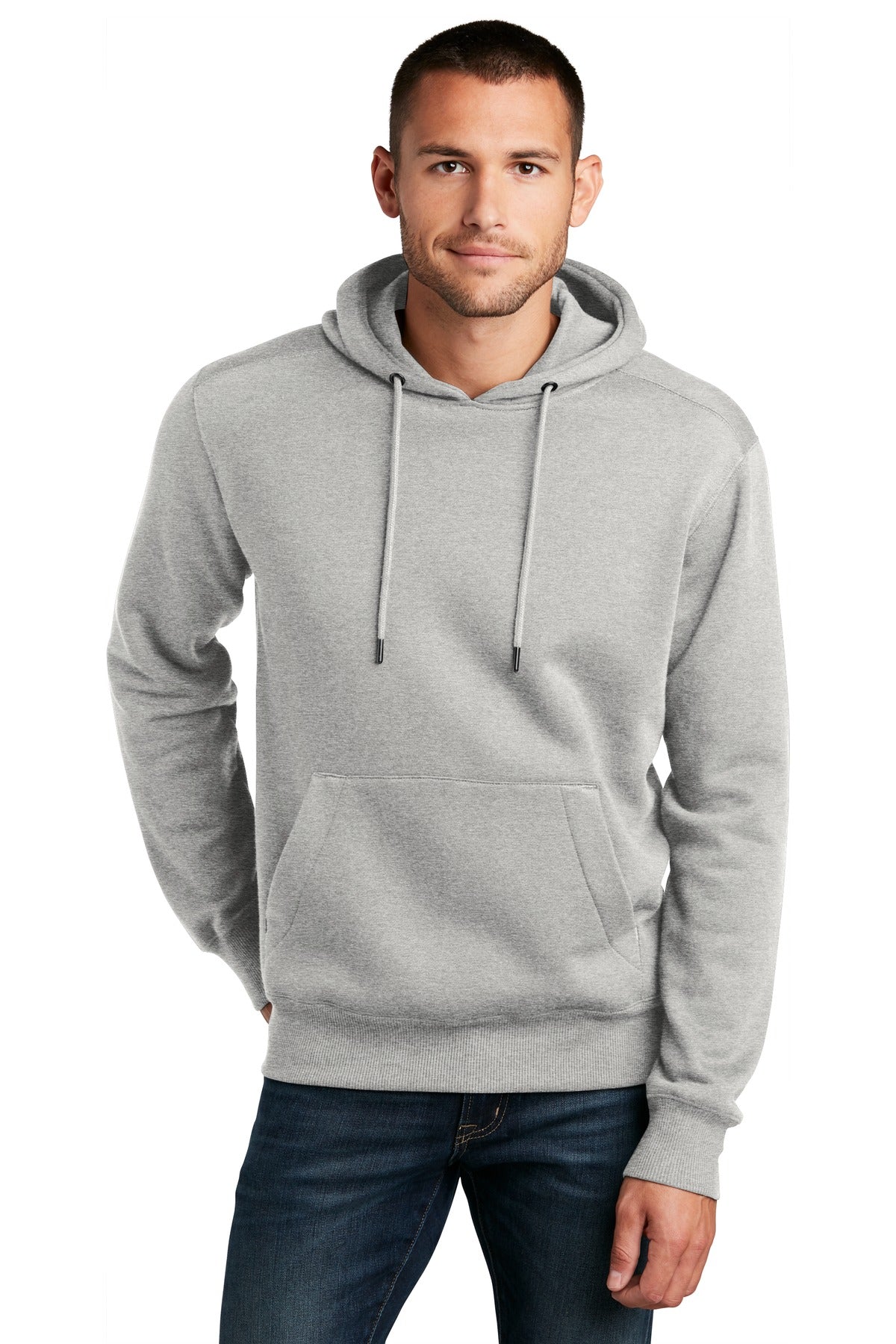 District® Perfect Weight® Fleece Hoodie - Heathered Steel - XS