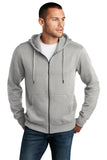 District® Perfect Weight® Fleece Full-Zip Hoodie - Heathered Steel - XS