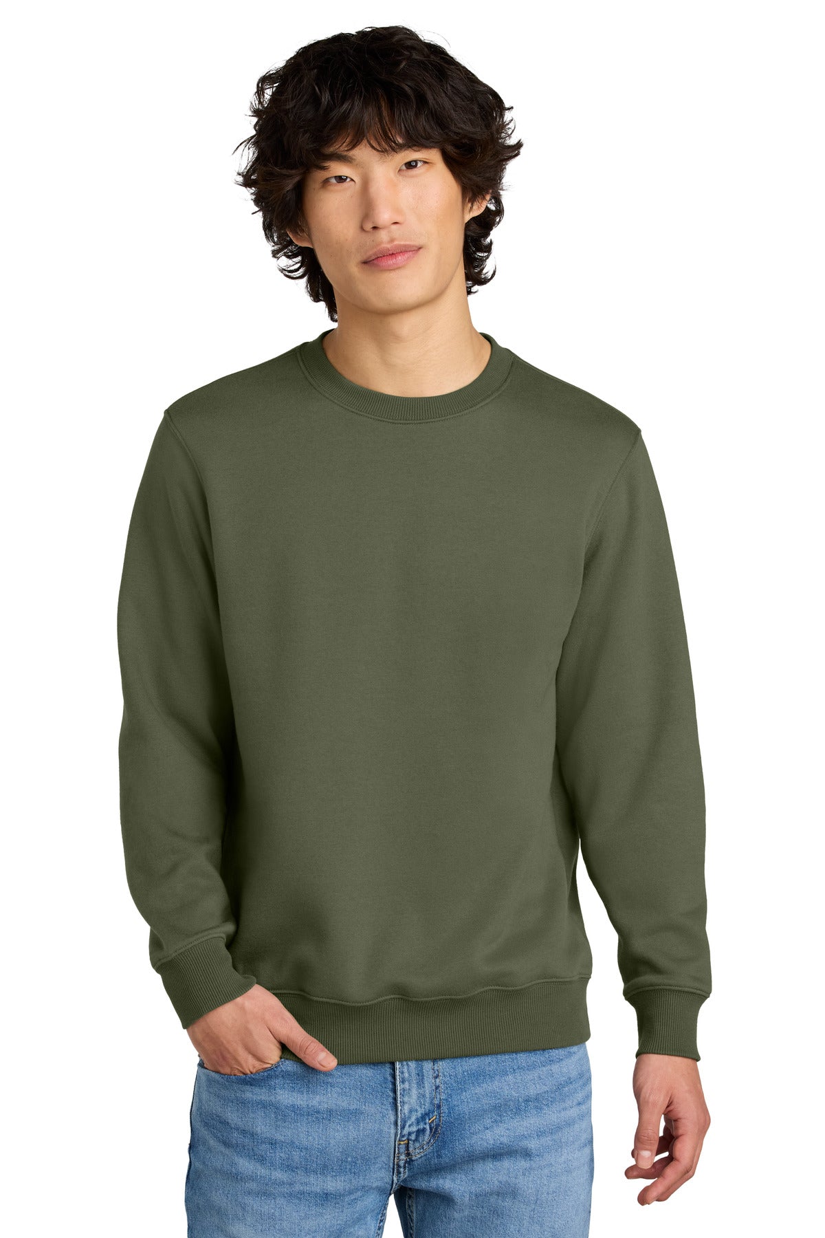 District® Perfect Weight® Fleece Crew - Military Green - XS