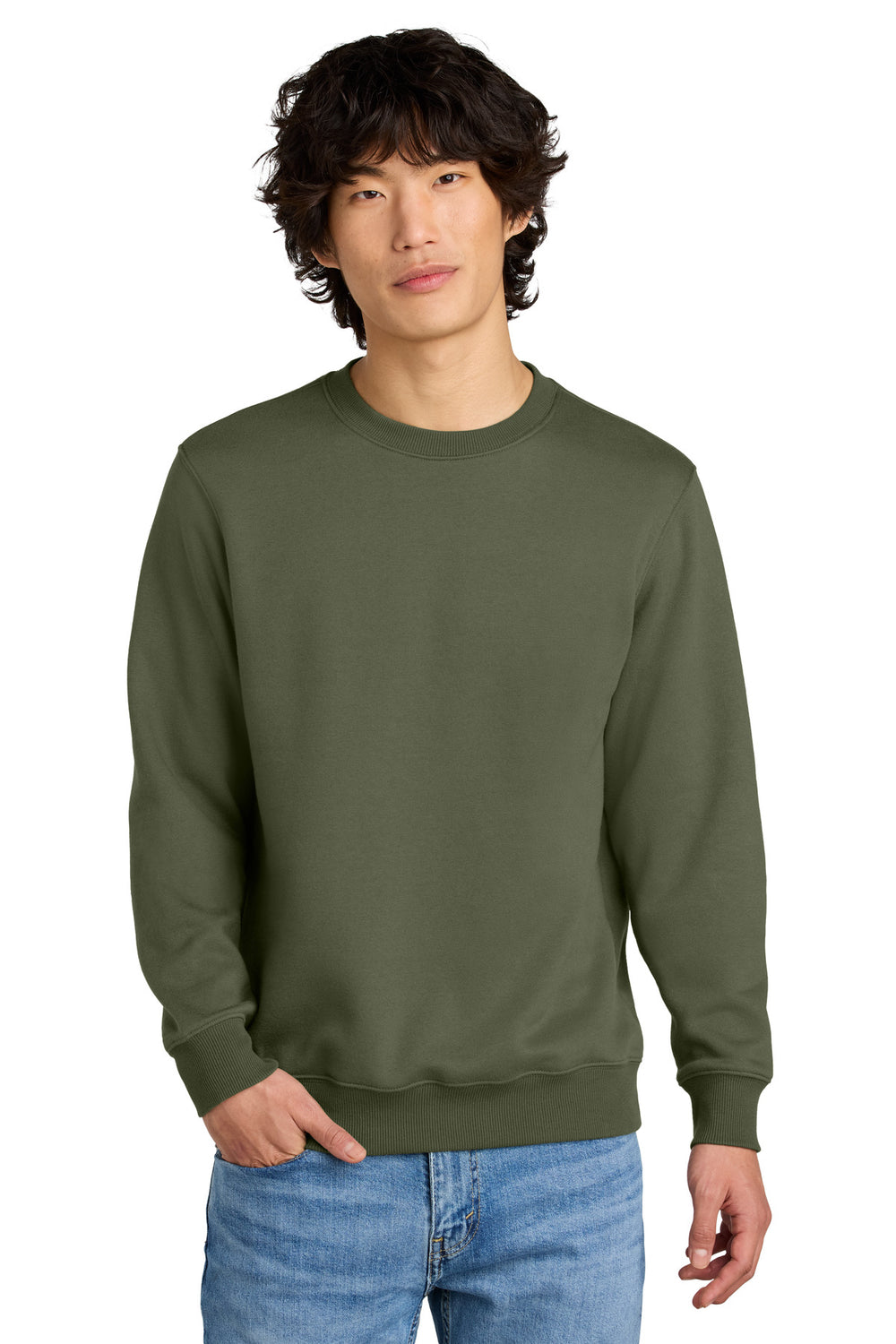 District® Perfect Weight® Fleece Crew - Military Green - XS