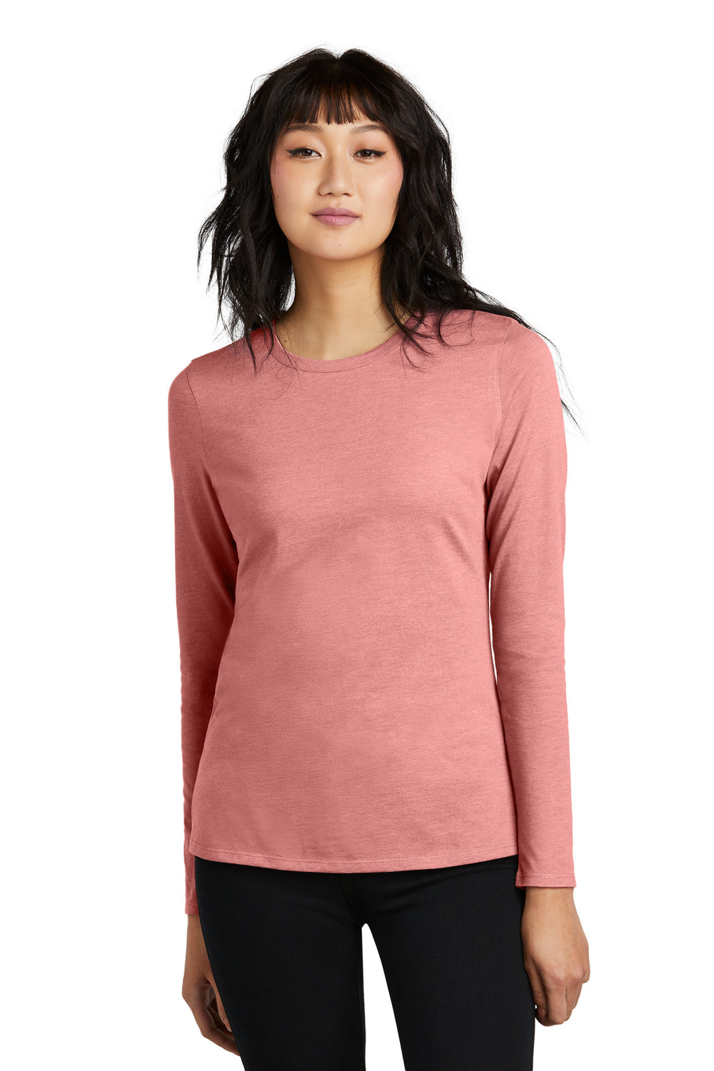 District® Women’s Perfect Blend® CVC Long Sleeve Tee - Blush Frost - XS