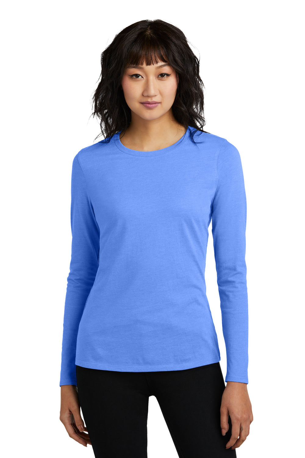 District® Women’s Perfect Blend® CVC Long Sleeve Tee - Heathered Royal - XS