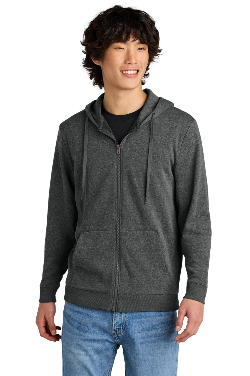 District® Perfect Tri® Fleece Full-Zip Hoodie - Heathered Charcoal - XS