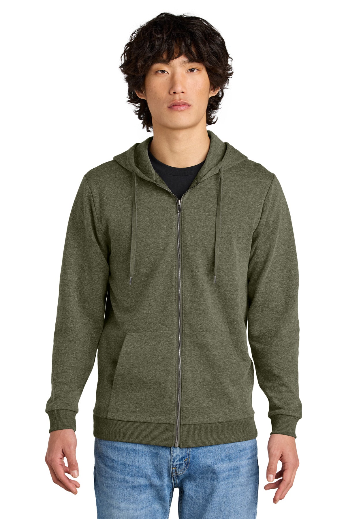 District® Perfect Tri® Fleece Full-Zip Hoodie - Military Green Frost - XS