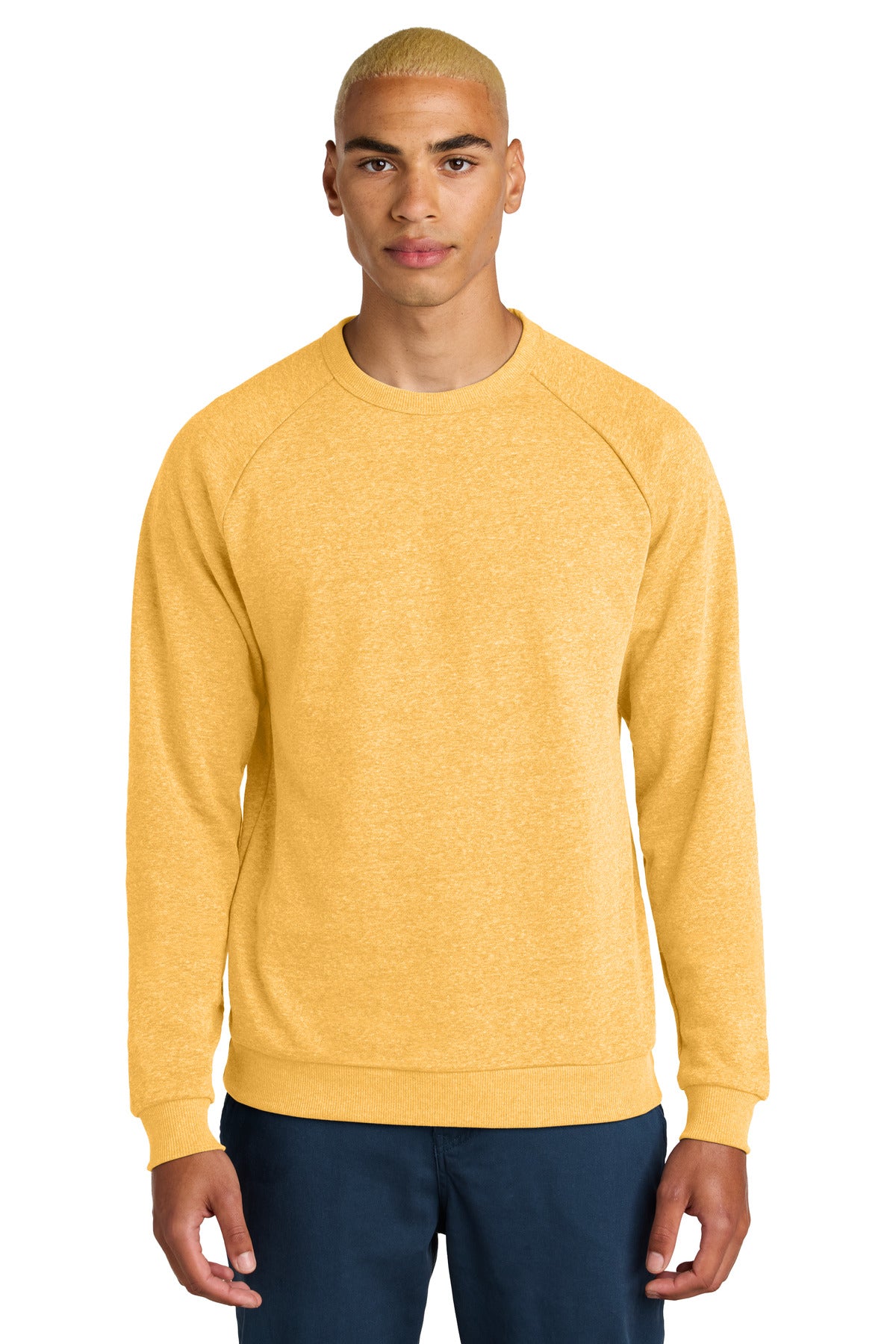 District® Perfect Tri® Fleece Crewneck Sweatshirt - Ochre Yellow Heather - XS