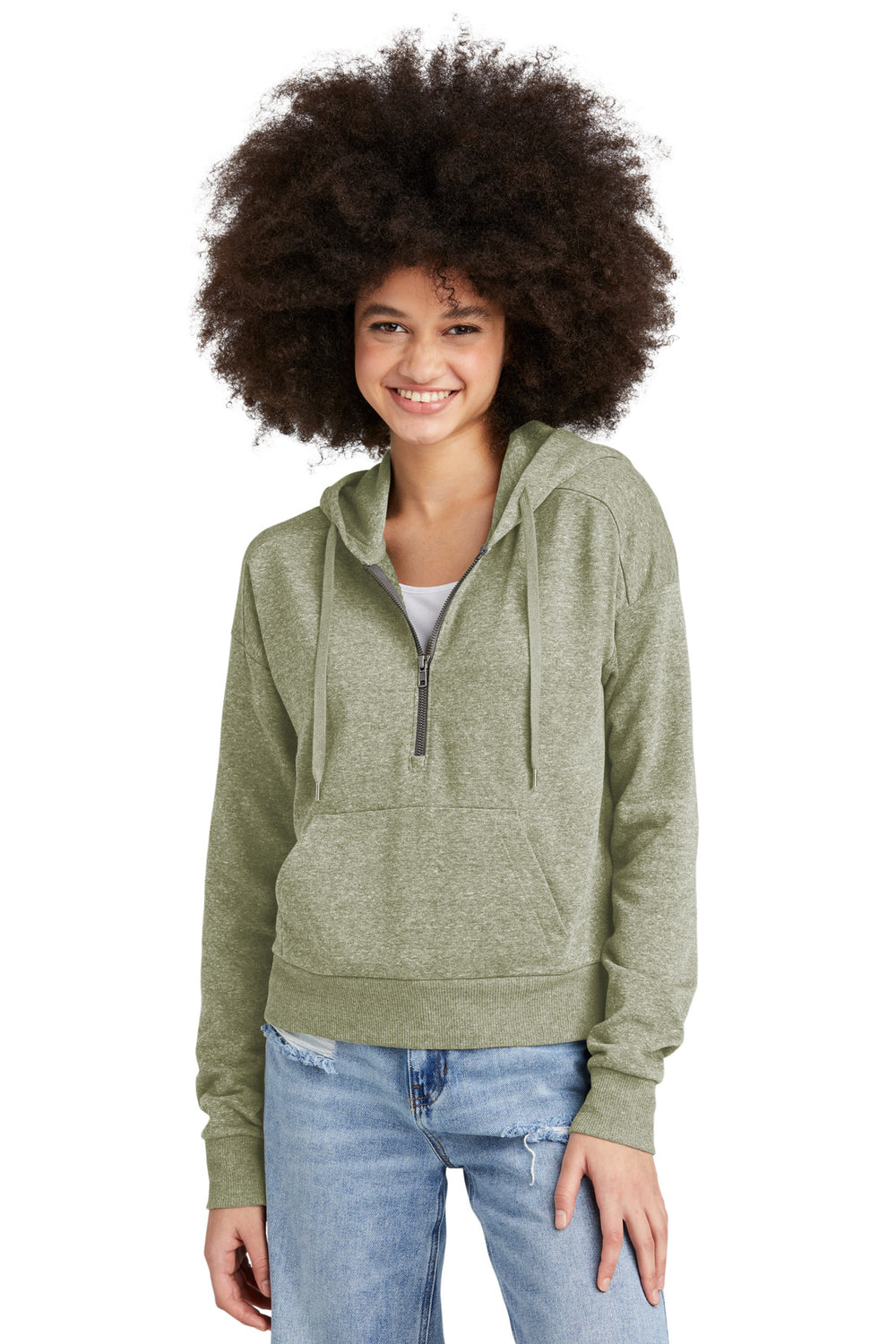 District® Women’s Perfect Tri® Fleece 1/2-Zip Pullover - Military Green Frost - XS