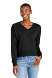 District® Women’s Perfect Tri® Fleece V-Neck Sweatshirt - Black - XS