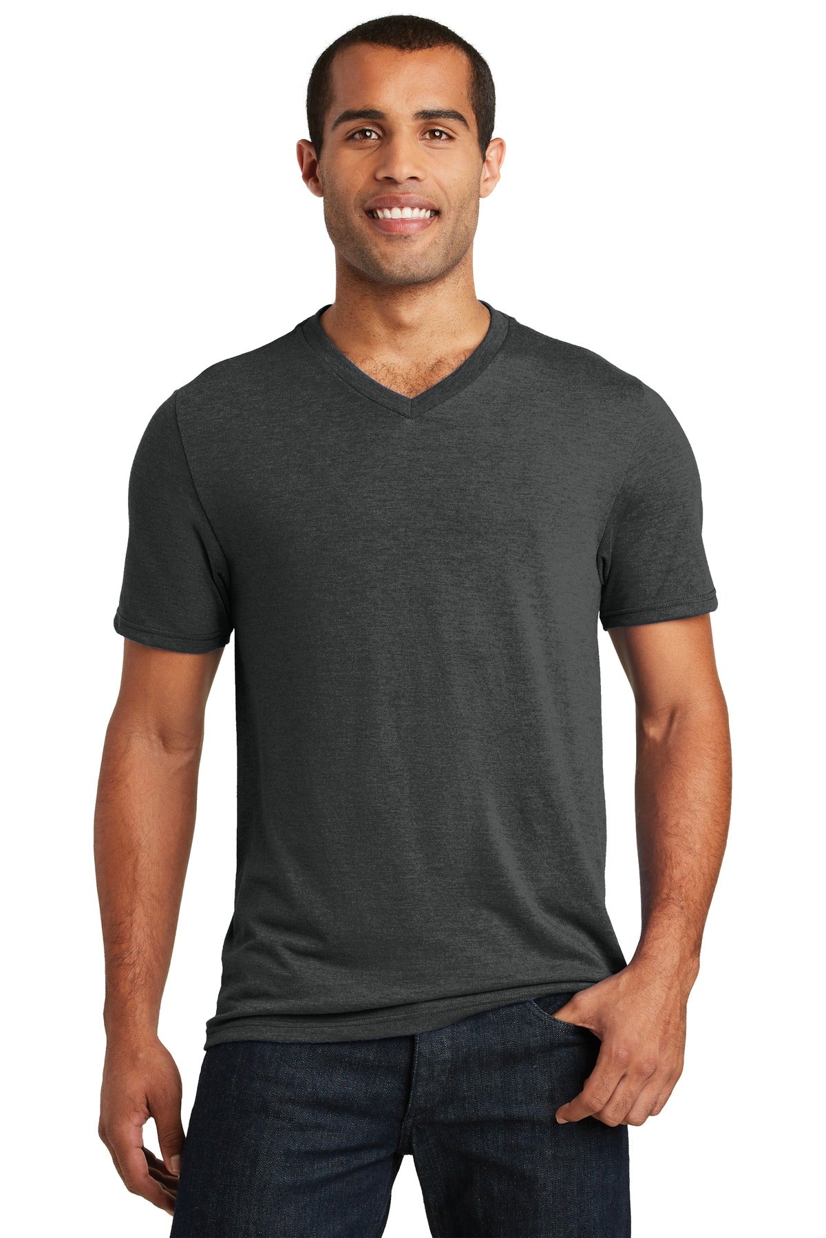 District ® Perfect Tri ® V-Neck Tee - Black Frost - XS