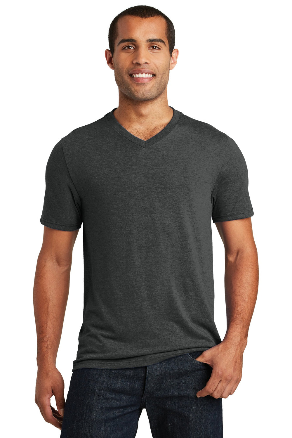 District ® Perfect Tri ® V-Neck Tee - Black Frost - XS