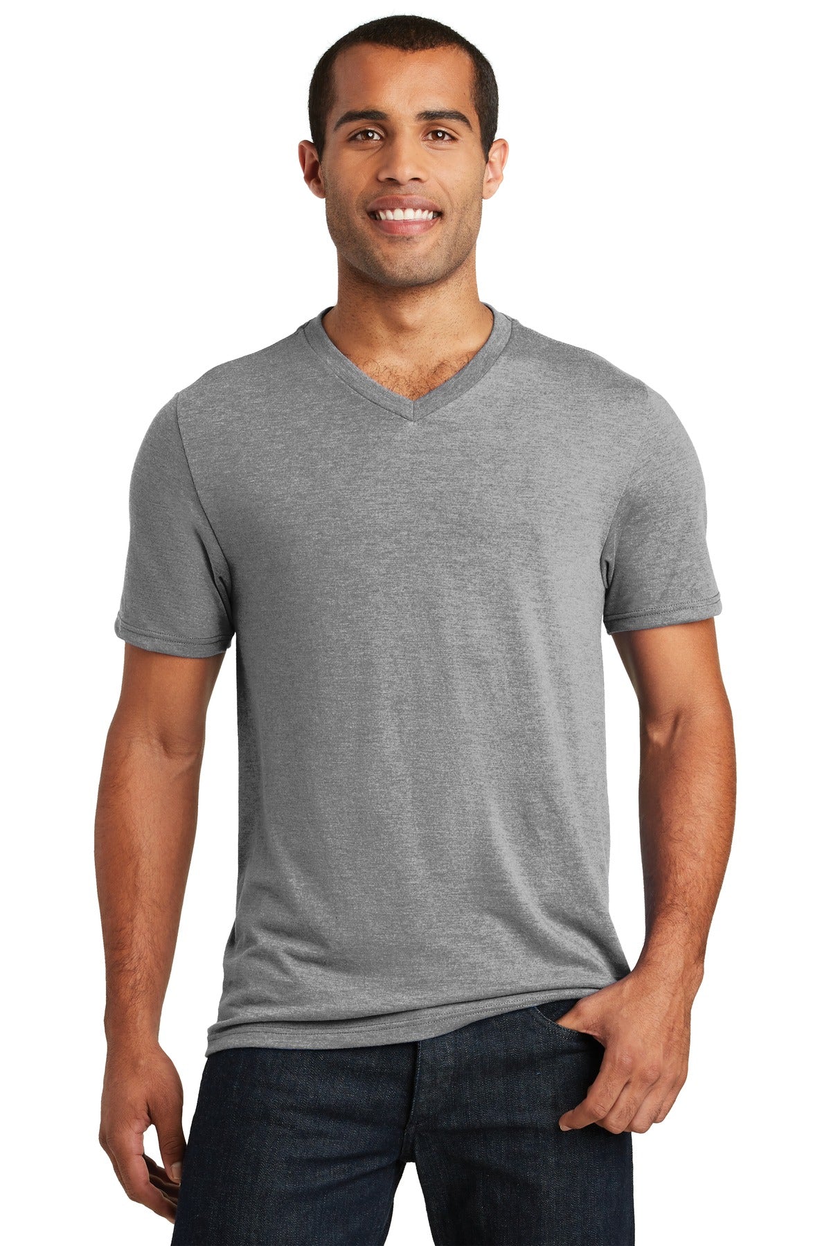 District ® Perfect Tri ® V-Neck Tee - Grey Frost - XS