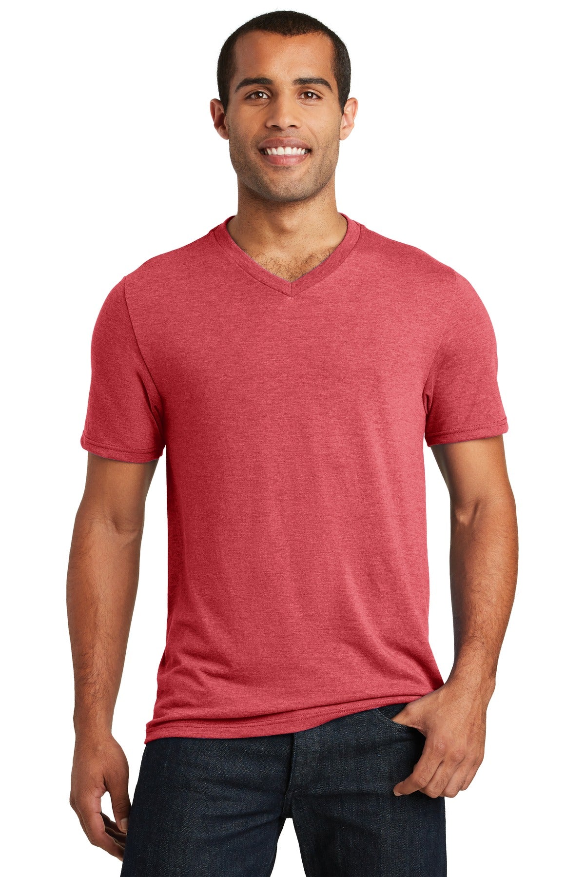 District ® Perfect Tri ® V-Neck Tee - Red Frost - XS