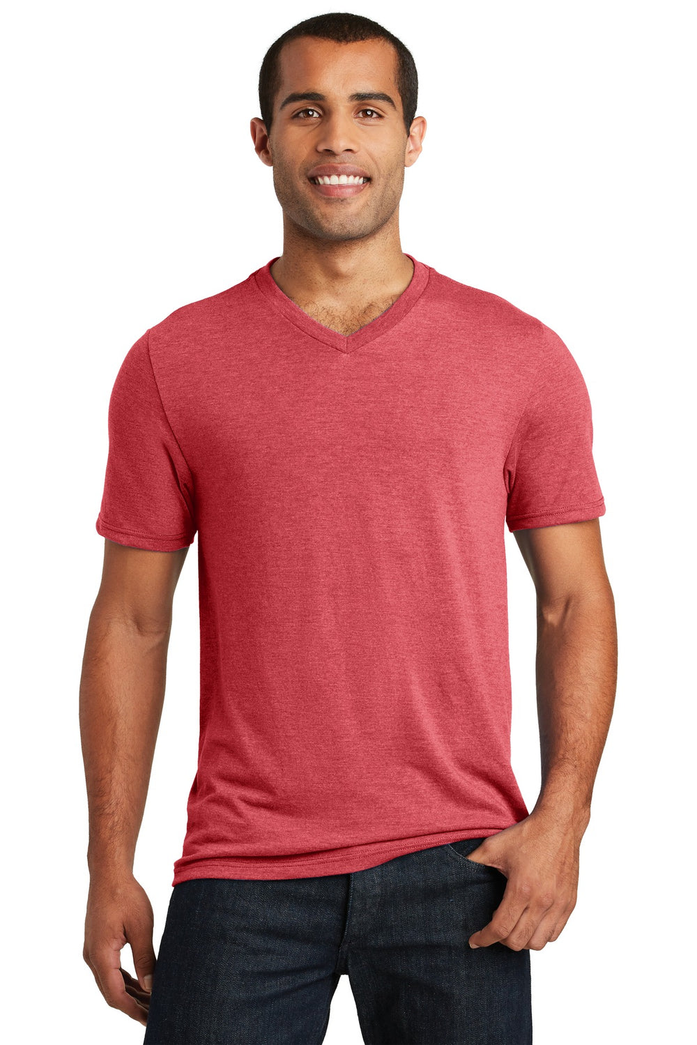 District ® Perfect Tri ® V-Neck Tee - Red Frost - XS