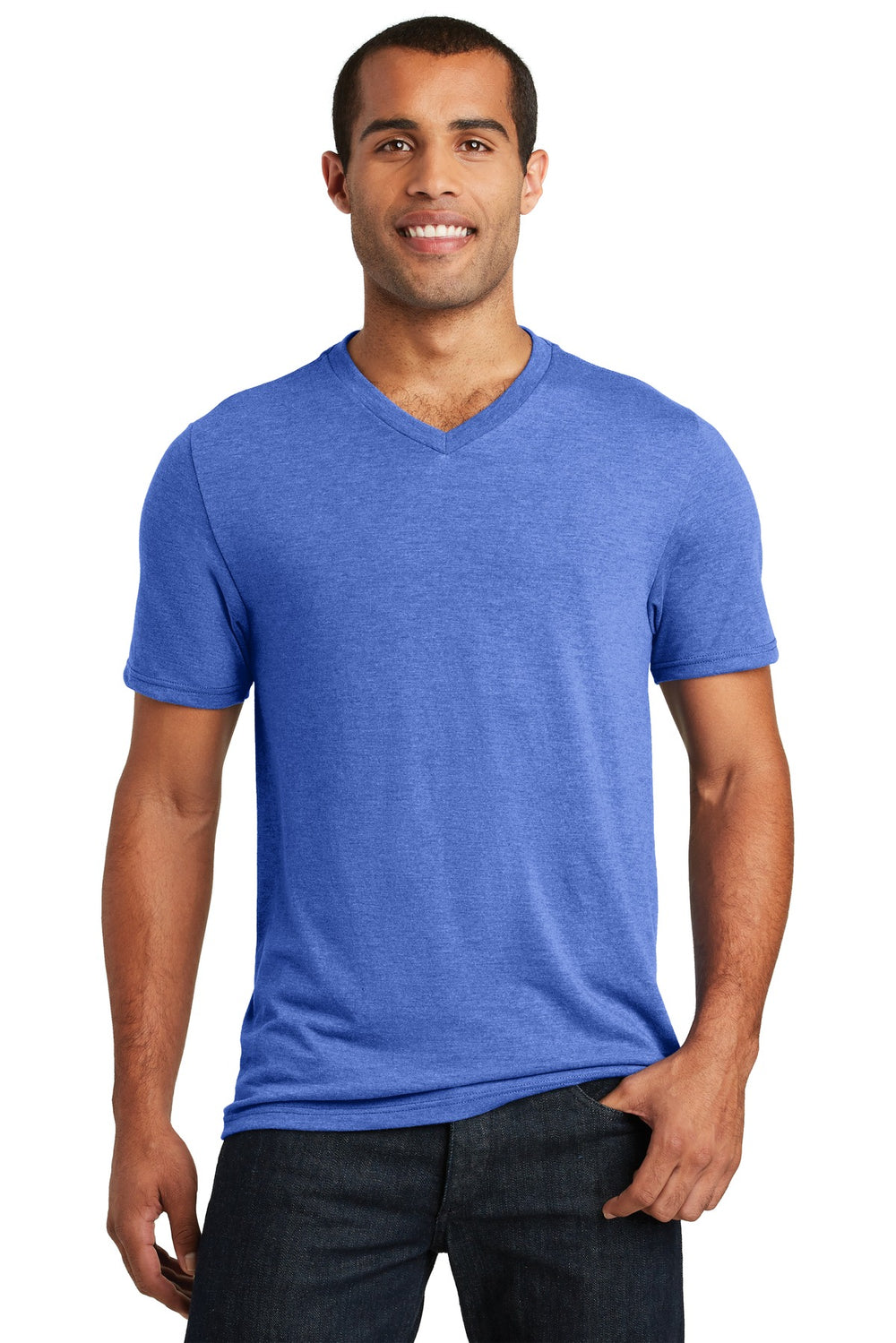 District ® Perfect Tri ® V-Neck Tee - Royal Frost - XS