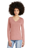 District® Women’s Perfect Tri® Long Sleeve V-Neck Tee - Blush Frost - XS