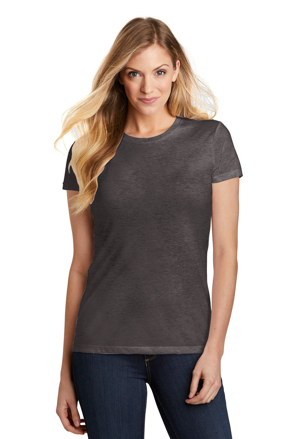 District ® Women’s Fitted Perfect Tri ® Tee - Heathered Charcoal - XS