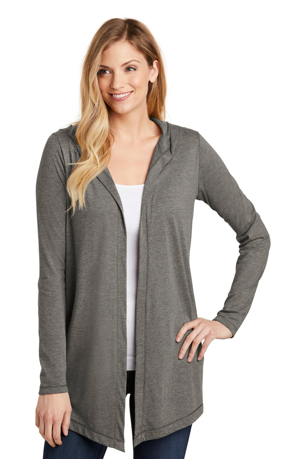 District ® Women’s Perfect Tri ® Hooded Cardigan - Grey Frost - XS