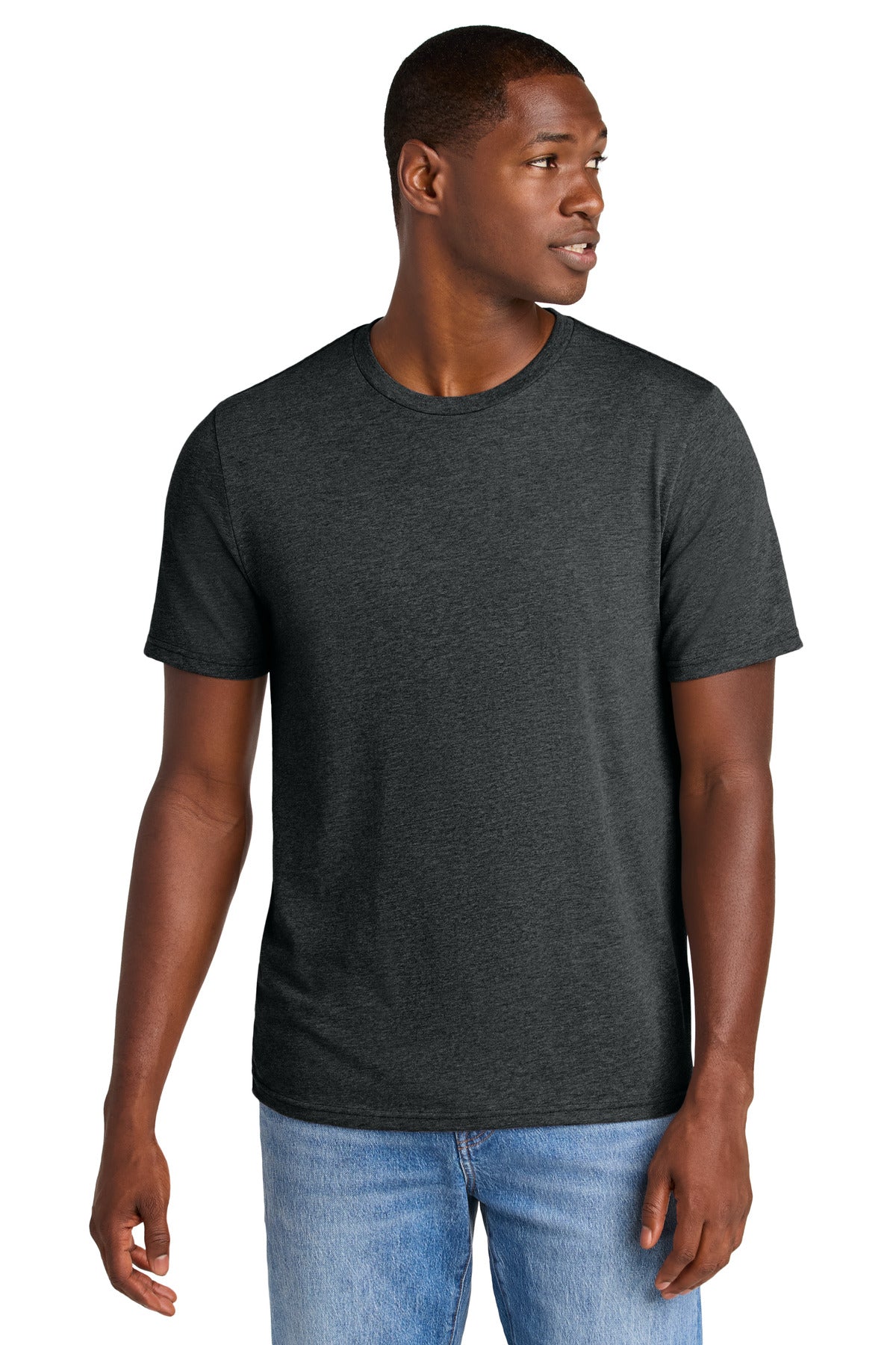 District® Perfect Weight® CVC Tee - Jet Black Heather - XS