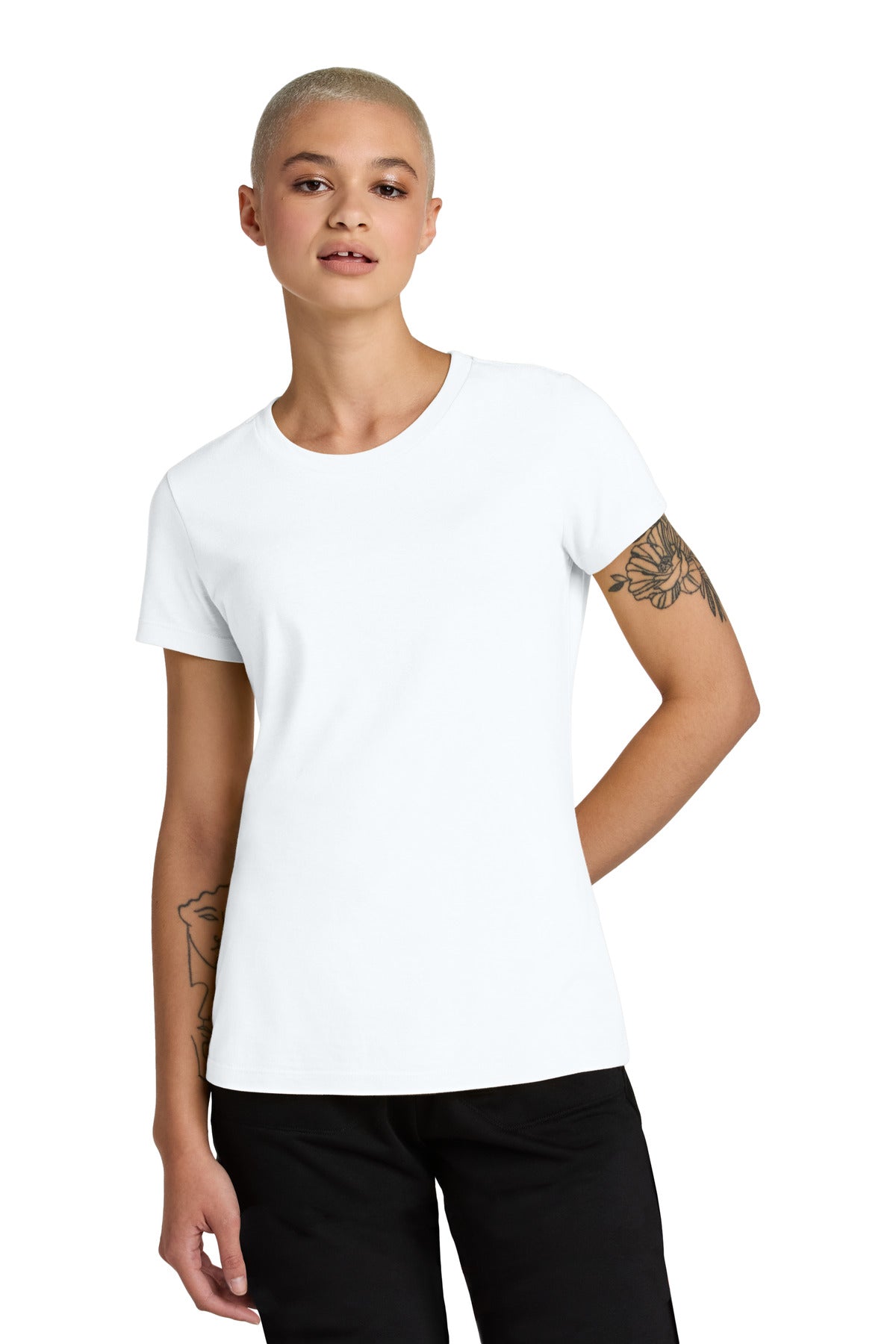 District® Women’s Perfect Weight® CVC Tee - Bright White - XS