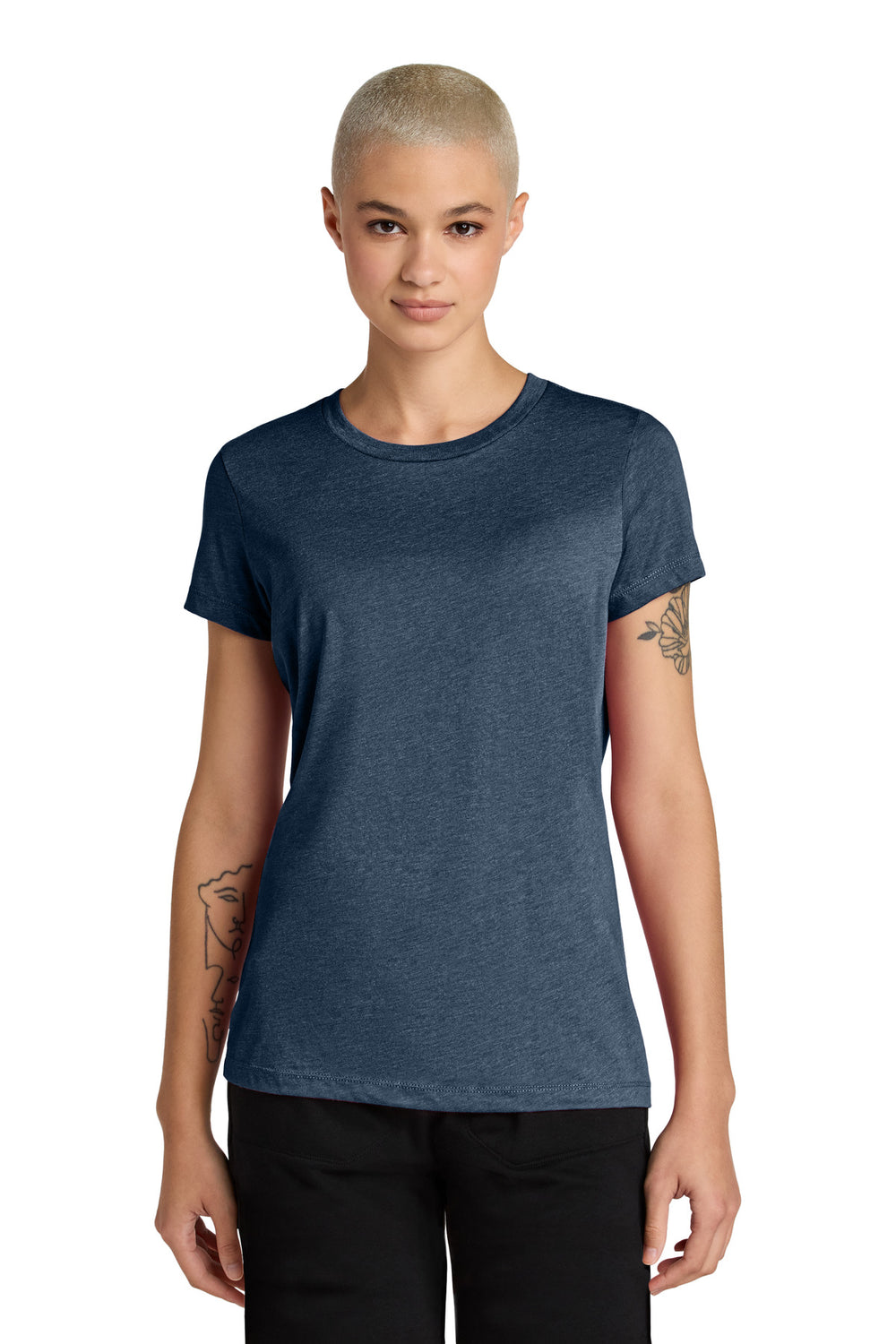 District® Women’s Perfect Weight® CVC Tee - Heathered Navy - XS
