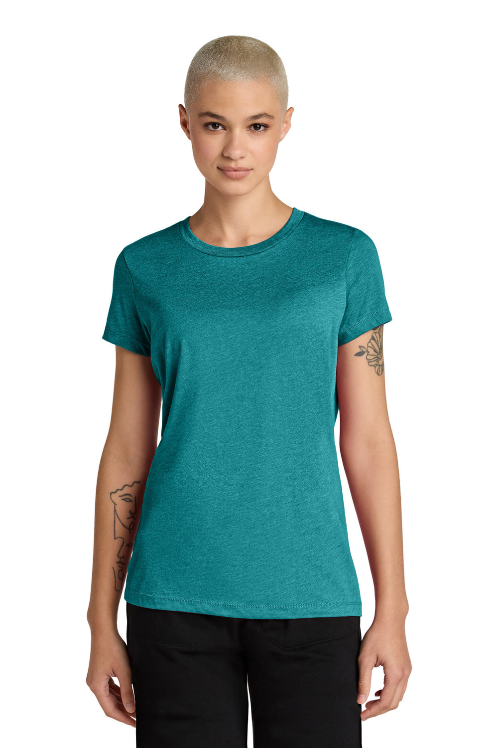District® Women’s Perfect Weight® CVC Tee - Heathered Teal - XS