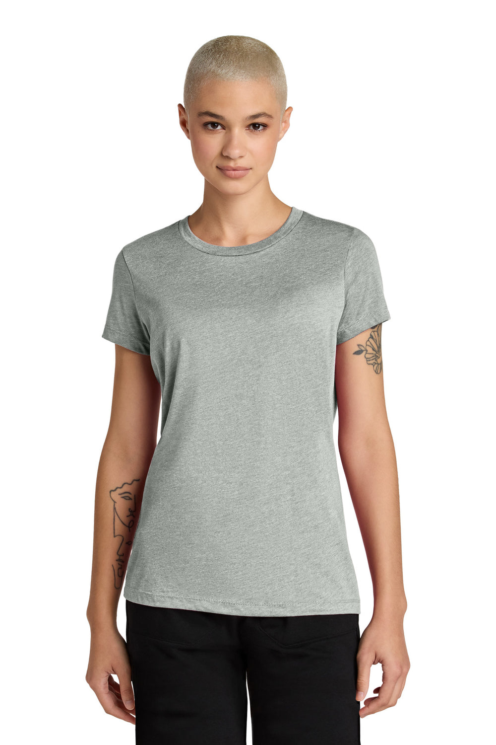 District® Women’s Perfect Weight® CVC Tee - Light Heather Grey - XS